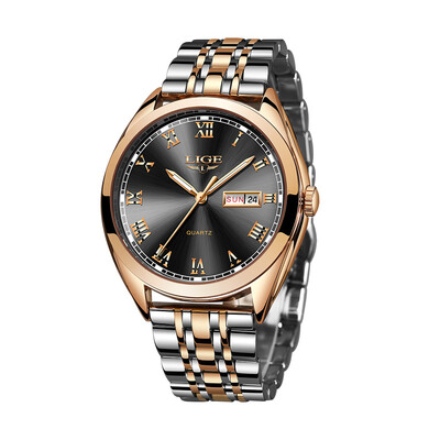 

LIGE 9904 Quartz Watch Men Top Brand Fashion Chronograph Male Stainless Steel Waterproof Business Men Wristwatch Relogio Masculino
