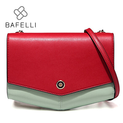 

BAFELLI creative split leather inverted triangle shoulder bag panelled hasp bolsa feminina crossbody bag women messenger bags