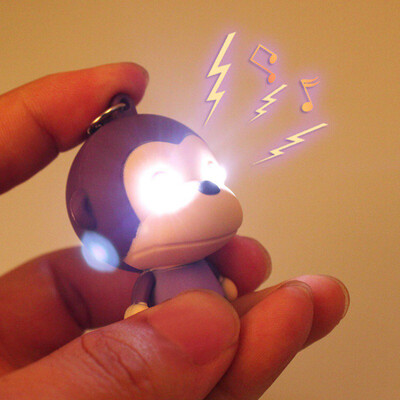

Brelong Noise-making Cartoon Keychain with LED Light Pendant-Monkey
