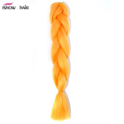 

Ishow 24inch Synthetic Braiding Hair Pure Color HighTemperature KanekalonJumbo Braid Hair Extensions Crochet Yaki Texture 1pc100g