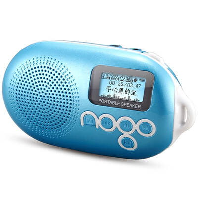 

NOGO Q12 color version of ultra-portable card digital mini speaker radio magnificent Chinese display water blue