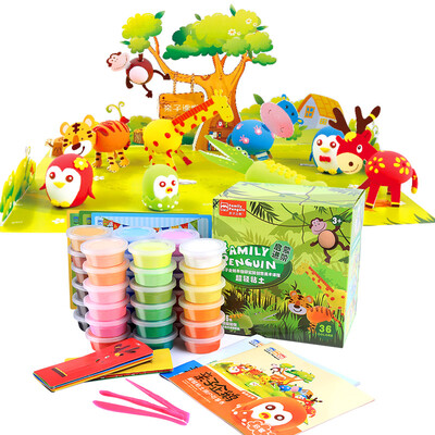 

Penguin 36 color ultra-light clay color clay plasticine toy children's day gift 36 color creative + enlightenment set