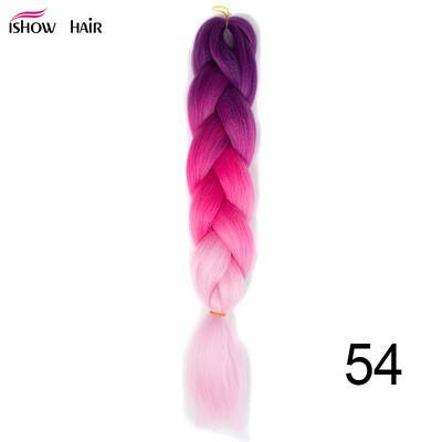 

Silky Strands 24 100g Ombre Synthetic Braiding Hair Extensions For Crochet Braids Kanekalon Jumbo Braids Two Tone Ombre Color 1p