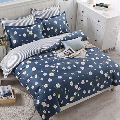 

Yalu free four-piece home textile cotton kit 15 m -18 m bed bedding small daisy - gray quilt 2 23m