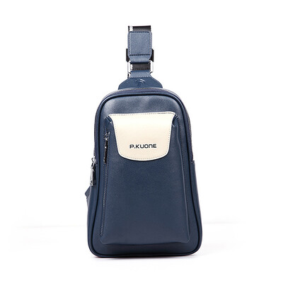 

P kuone® Brand 2016 Hot Men Chest Pack Waterproof Genuine Leather Men Messenger Bags Fashion Male Casual Travel Bags