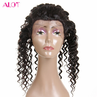 

ALOT Hair 22*4*2 Deep Wave Pre Plucked 360 Lace Frontal Closure With Baby Hair Natural Hairline Brazilian Virgin Human Hair