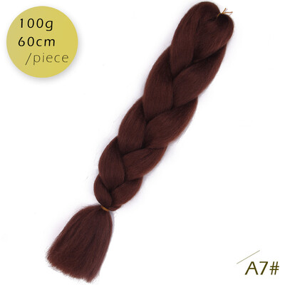 

AISI HAIR 100gpcs 24inch Kanekalon Jumbo Braids Hair Ombre Two Tone Colored Synthetic Hair for Dolls Crochet Hair