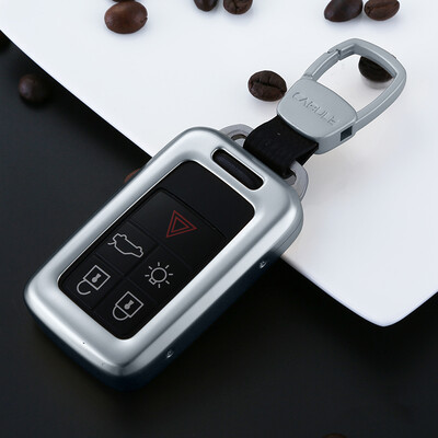 

Di Galen 17 new Volvo S60 special metal key shell Volvo xc60 s80L V60 V40 car key case leather keychain platinum gray