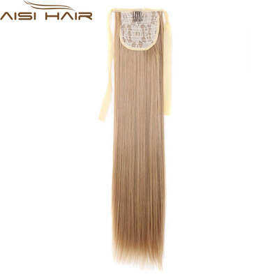 

22" Silky Straight 15 Colors Synthetic Hair Ribbon Drawstring Ponytail Pieces Extension