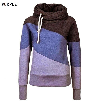 

New Arrival Womens Contrast Color Hoodie Fashion Hooded Cultivation Thickening Pullover Sweatshirts