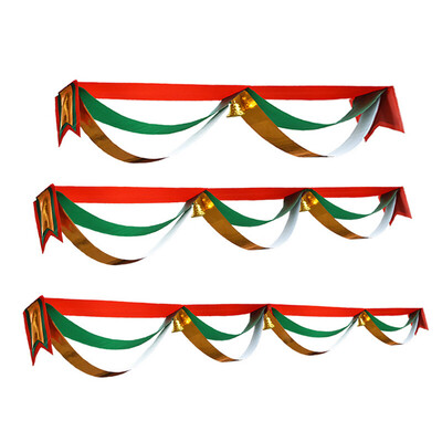

Mu Mei Yi Christmas decorations Christmas tree package pendant hanging flag hanging flag hanging festival layout wave flag 4 meters