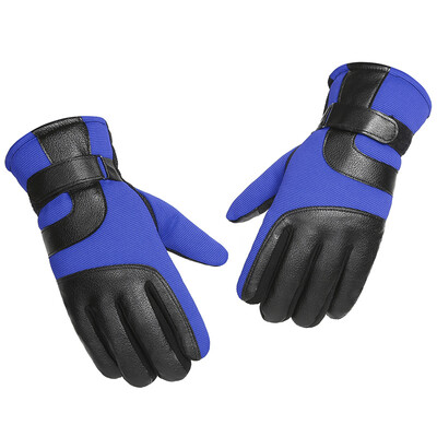 

Bai Shangyi special mens winter plus velvet thick warm outdoor sports riding cotton gloves blue one yard