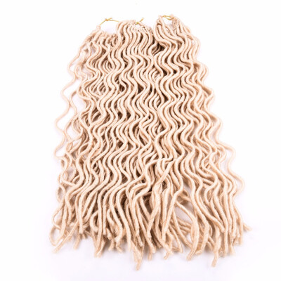 

20" Faux Locs Curly Crochet Hair 24 Roots Synthetic Crochet Braids Hair Extensions Pure Color Crochet Braiding Hair