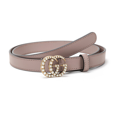 

GUCCI Gucci ladies leather pearl double G buckle belt belt 476342 AP0WT 5784 85cm