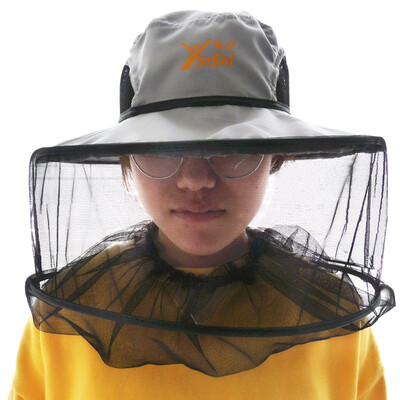 

Hermit anti - mosquito hat anti - helmet hat fishing hat sun hat protective cap gray fishing supplies