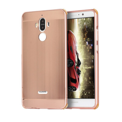 

Роскошный чехол для Huawei Mate 9 Алюминиевый бампер + акриловая панель Назад Глянцевая обложка для Huawei Mate 9