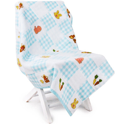

Jingdong Supermarket Sanli cotton cloth stitching staggered&intertwined towel cartoon wrapped towel children&39s cover blanket light blue