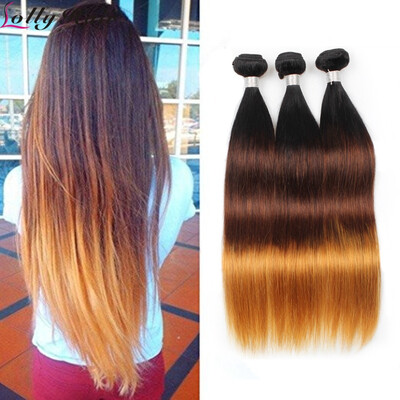 

Good Quality T1B/4/30 Hair Weaving For Woman Ombre Three Virgin Human Hair Top 8A Fashion Brazilian Ombre Straight Hair Extension