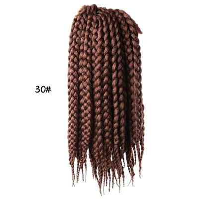 

12" 18" 24" Crochet Box Braids Synthetic Hair 12 Roots Pure Colors Crochet Braiding Hair Extensions 90-100 g
