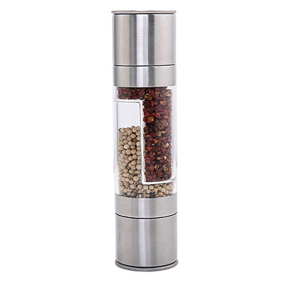 

L&39HOPAN Stainless Steel Pepper Grinder Freshly Ground Pepper Powder Manual Grinder Bottle Black Pepper Grinder Double Head Grinder 22 52cm OP3069