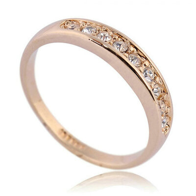 

Yoursfs® 18K Rose Gold Plated Crystal Round Ring Use Clear Austrian Crystal Bridal Ring