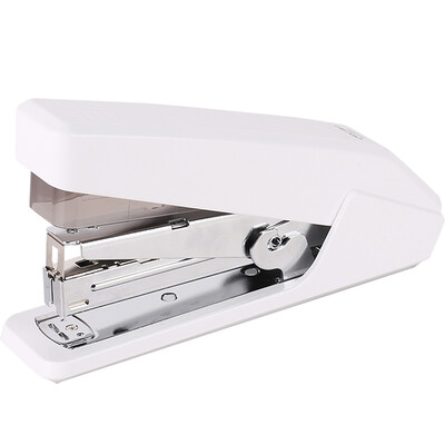 

Deli 0468 large labor-saving stapler stapler single finger easily staple with 12 nail can hold 150 staples white