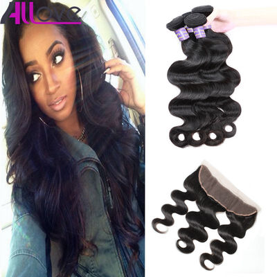 

Cheap 7A Peruvian Virgin Hair With Frontal Closure Peruvian Body Wave 3Bundles With Swiss Lace Frontal Closure 134inch