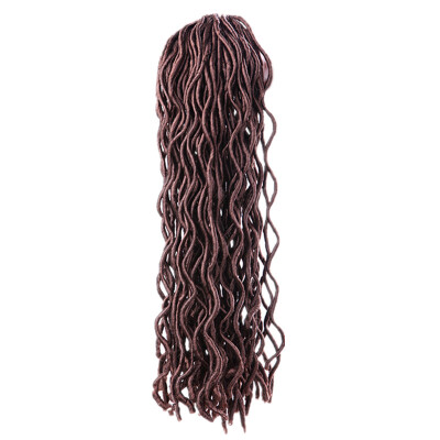 

20" Faux Locs Curly Crochet Hair 24 Roots Synthetic Crochet Braids Hair Extensions Pure Color Crochet Braiding Hair