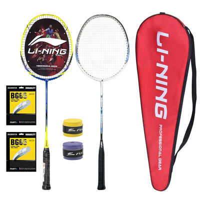 

Li NingLining Men&Women Single Carbon Badminton Racket Single Threaded Blue Yellow