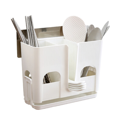 

Tableware box Multi function kitchen suction cup chopsticks barrel hanging type household chopsticks rack holding free hole c
