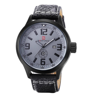 

Naviforce Men's Waterproof Quartz Wrist Watch Leather Strap Brown Black