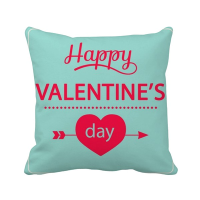 

Happy Valentines Day Green Heart Square Throw Pillow Insert Cushion Cover Home Sofa Decor Gift