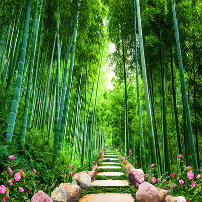 

Custom Photo Wall Mural Wallpaper Bamboo Forest Stone Road 3D Stereo Living Room Sofa TV Backdrop Home Decor Wallpaper For Walls