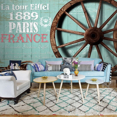 

Пользовательский размер Фото Старинное деревянное дощатое колесо большая роспись Бар Кафе 3D персональная тема настенная живопись обои