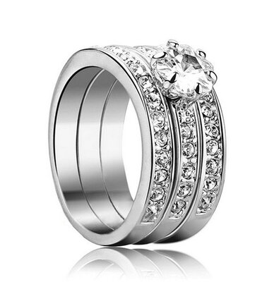 

Yoursfs® 18K Rose Gold Plated 0.8CT Triple Simulated Diamond Wedding Ring Use Austrian Crystal Fashion Jewelry