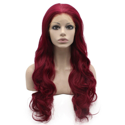 

Long Wavy Red Natural Lace Front Synthetic Wig Heat Resistant
