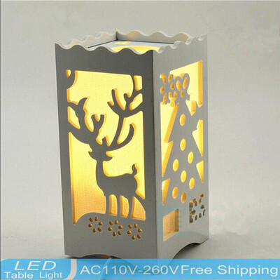 

Table lamp for bedroom Night light White lampshade replacement 40W Home decoration Wood rustic style Table lamps for living rooms