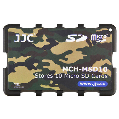 

JJC MCH-MSD10YG ultra-thin memory card holder SLR camera memory card holder TF card digital storage card package camouflage green card cartridge can put 10 MSD TF card