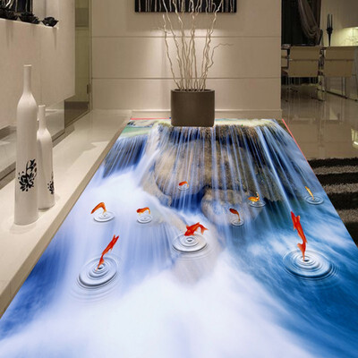 

Free Shipping restaurant bedroom lobby 3D Water Falls decoration waterproof floor wallpaper mural 250cmx200cm