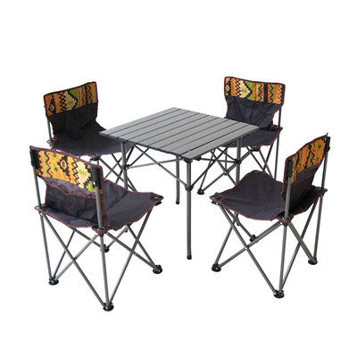 

Waterman Whotman outdoor folding table&chair set folding table propaganda table aluminum picnic table&chair five-piece self-driving equipment WT2277