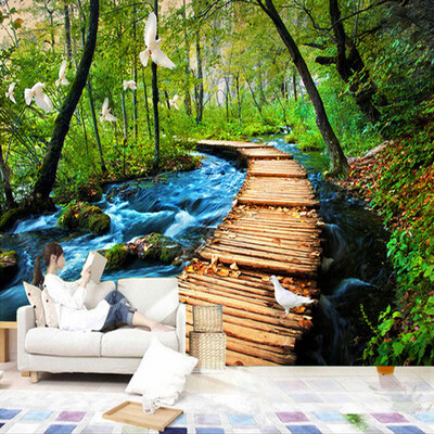 

Custom 3D Photo Wallpaper Forest Nature Scenery Large Wall Mural Paintings Living Room Bedroom Non-woven Printed Wallpaper