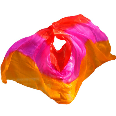 

2017 New 100 Silk Veils Belly Dance Practice Performance Silk Veils 250270114 cm RedRoseOrange