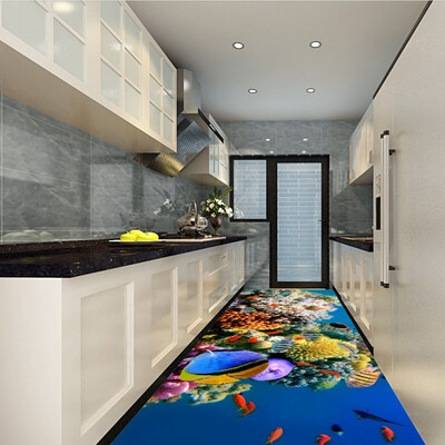 

Free Shipping HD underwater world dolphin flooring wallpaper office lobby walkway waterproof floor mural 250cmx200cm
