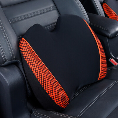 

ICAROOM car waist memory foam car waist back cushion office seat pillow cushion car four seasons universal lumbar pillow I-605MAC-CH Vibrant Orange