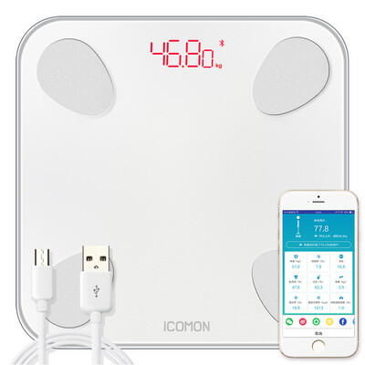 

Судак (ICOMON) i9u умный жира весы электронные весы весы жира тела масштаб данных 20 Bluetooth адаптер USB для зарядки управления APP измерения IOS и Android под названием белый жир взвешивали здоровье