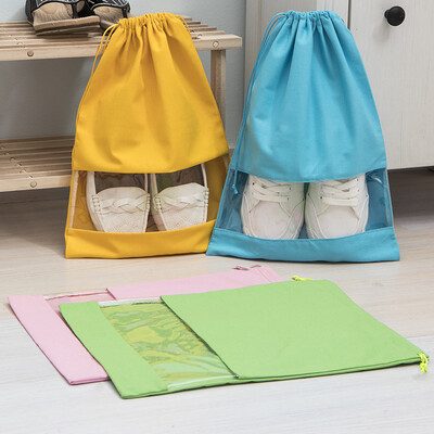 

Ou Runzhe shoe bag thick canvas storage shoe cover pull rope bundle dustproof bag 4 color