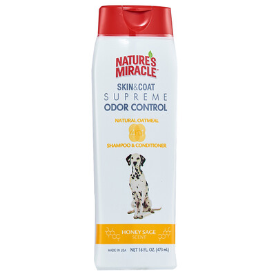 

US imports 8IN1Natures Miracle natural miracle dog shower gel pet shampoo natural oatmeal deodorant care two-in-one bath 473ml honey formula