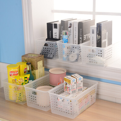 

LIXIN plastic storage basket dormitory office bathroom storage box in the small multi-functional storage basket 6 sets high permeability environmental protection materials LX9844