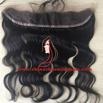 

8A virgin Brazilian hair lace frontal closure 13x2 with free shipping body wave hair ear to ear lace closure bleached knots