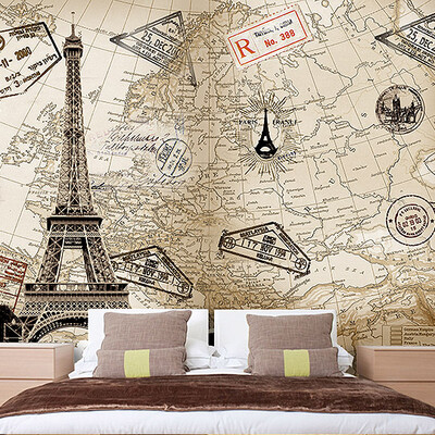 

Custom 3d mural Custom large murals of the new Paris tower wallpaper background wall wallpaper living room retro mural